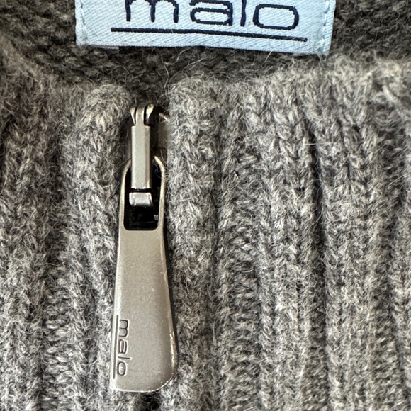 Malo Gray Men's 100% Cashmere Long Sleeves Sweater - Made in Italy - Picture 3 of 13